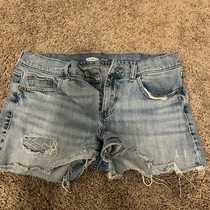 Old Navy Women's Light Blue Distressed Jean Shorts